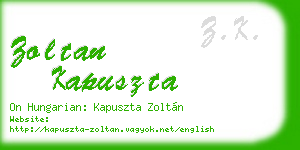 zoltan kapuszta business card