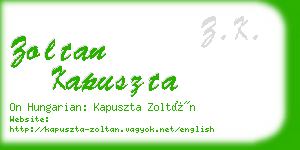 zoltan kapuszta business card